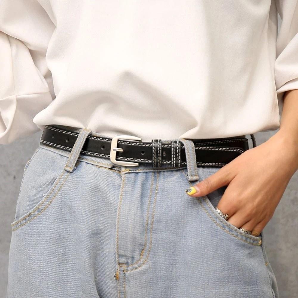 Trouser Decoration Leather Belt Korean Style Pin Buckle Belt Fashion Women's Belt  Daily