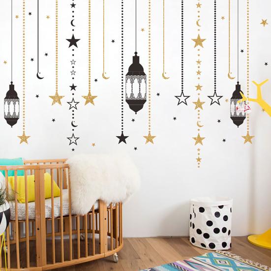

2Pcs Elegant Festive Touch Wall Sticker Beautiful Easy to Stick PVC Sticker Decor for Home чёрный