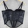 Slim Fit Leopard Print Fishbone Camisole Buckle Elegant Suspender Vest Sleeveless with Padded Cups Slim Leopard Corset Ladies