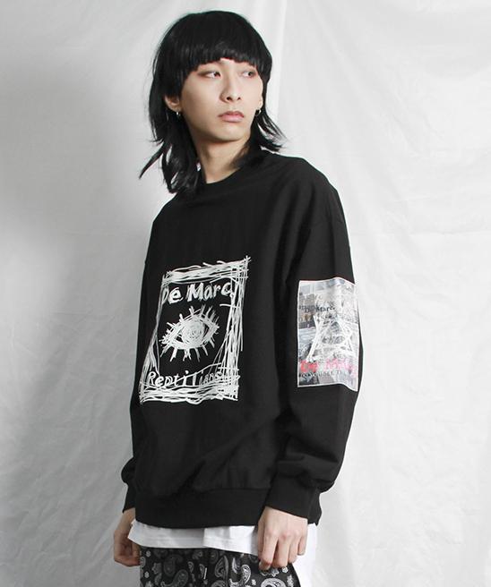 Deumakeu Square Graphic Sweatshirt Black