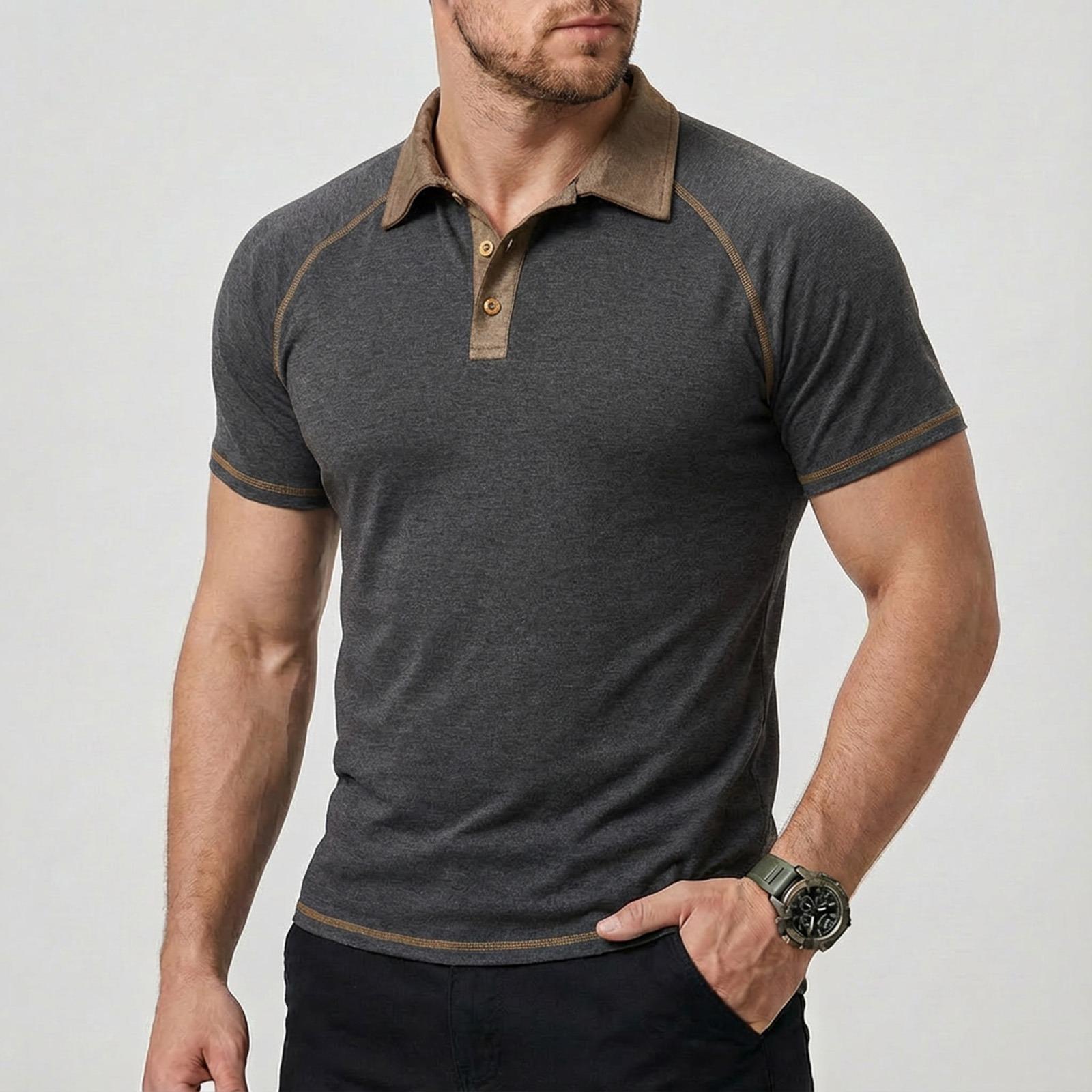 Мужские цветные топы с коротким рукавом Мужские повседневные модные топы с коротким рукавом L 1590₽