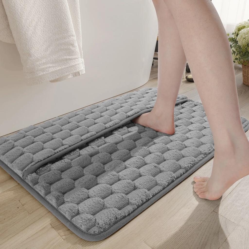 Upgraded Memory Foam Bath Mats, Slow Rebound, Comfortable and Absorbent Foot Mat, Bathroom Rug That Can Wipe The Instep