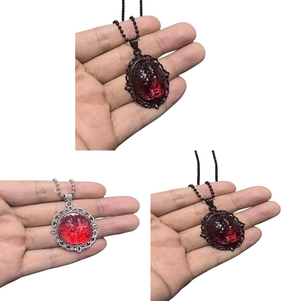Gothic Heart Pendant Necklace With Alloy Material For Halloween Costume Accessory