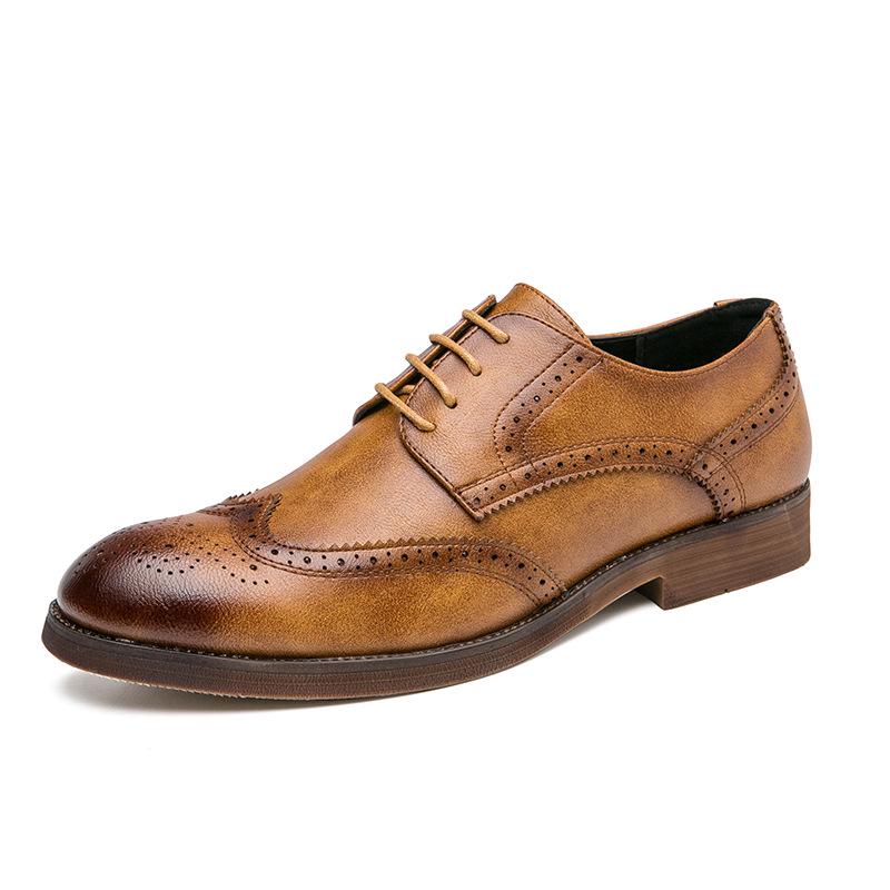 New Plus Size Men s Leather Loafers - British Style, Formal & Casual Size 43 коричневый