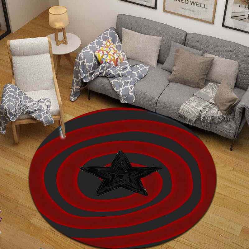 Minimalist Round Stained Glass Multicolor Rug Pad, Non-Slip Floor Mat for Family Room