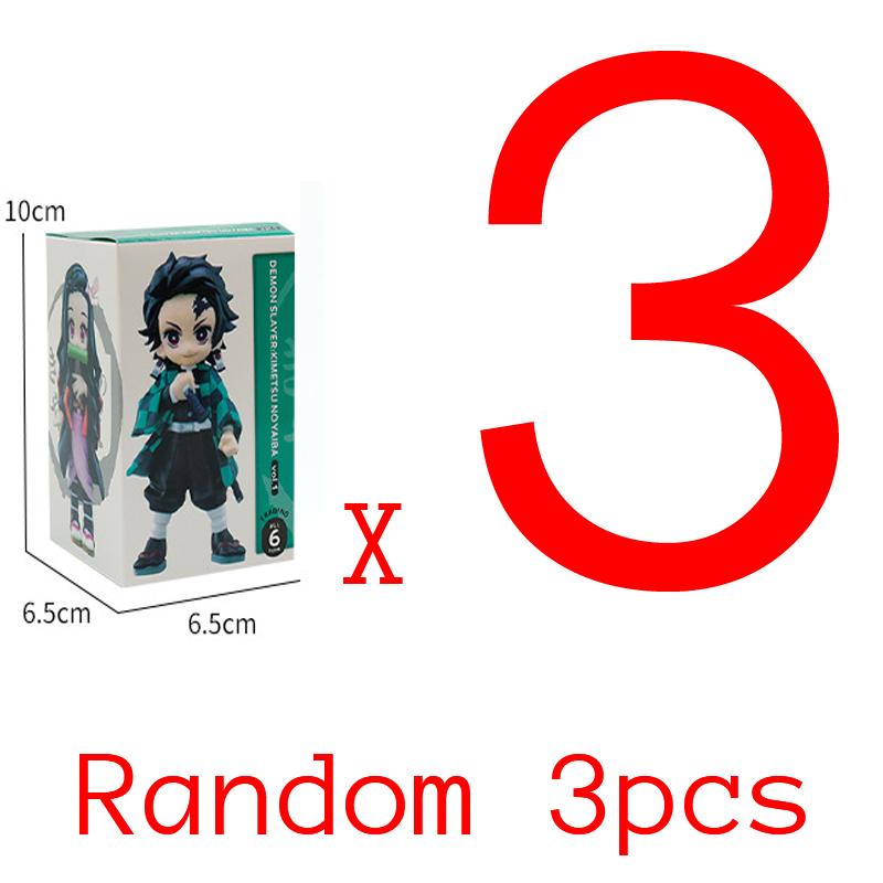 6pcs Anime Cartoon Figure Demon Slayer Tanjiro Kamado Nezuko Blind Box Statue Model Ornament Surprise Gift Box Collection Figure