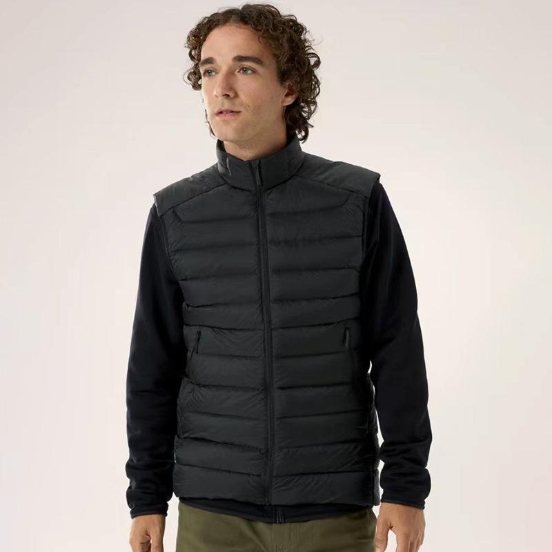 Bird House Ribbed Down Vest: Lightweight 90% Duck Down, Zipper Stand Collar XXXL