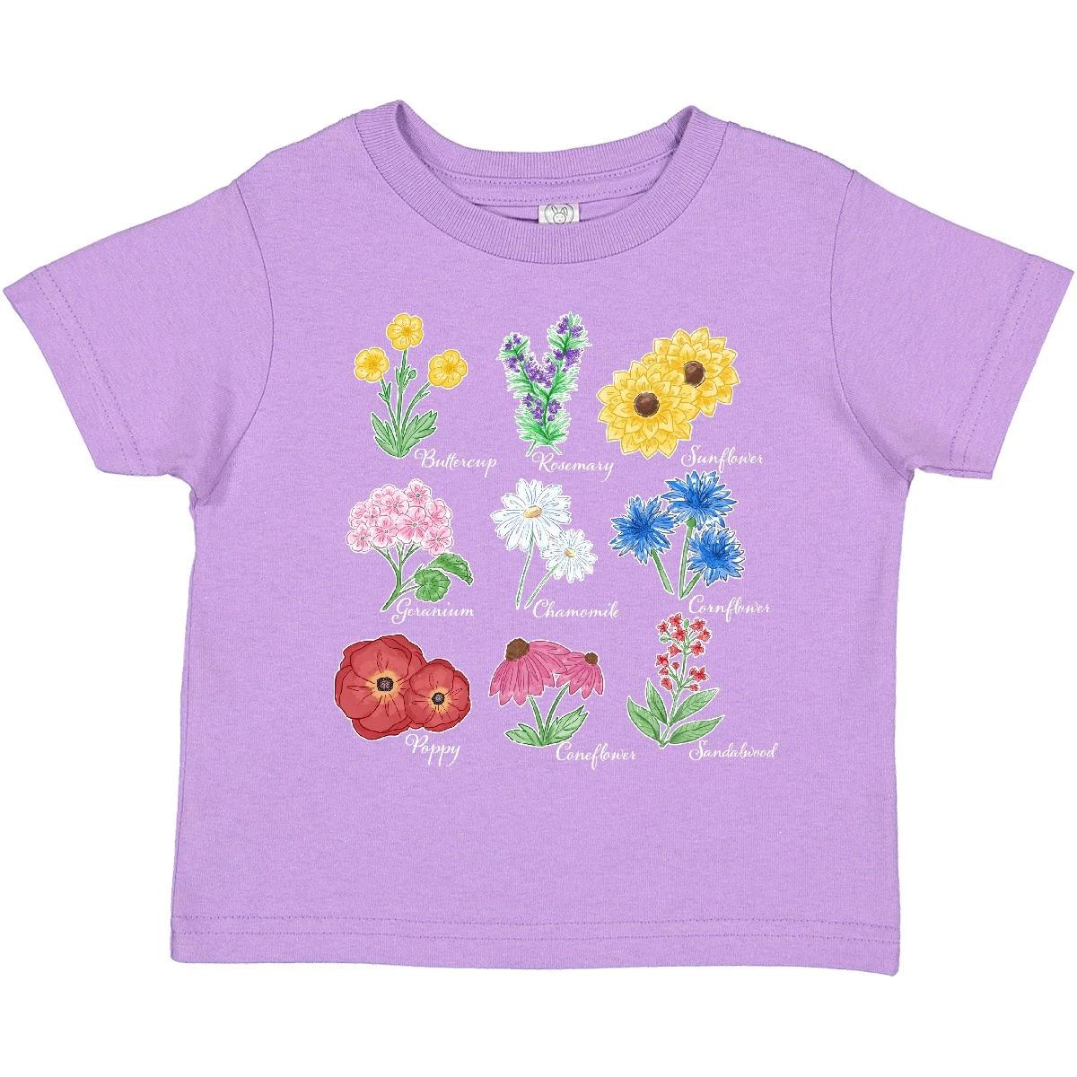 Inktastic Wild Flower Chart Toddler T-Shirt Flowers Free Spirit Garden Gardener 100
