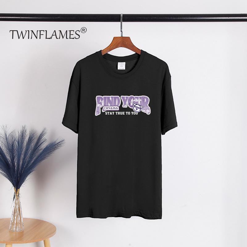Letter Printed T Shirt Women  Summer Chic Tees Cotton Elegant Clothes Loose Casual Pullover Tops