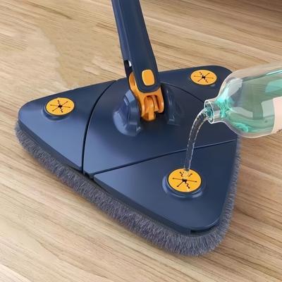 Triângulo 360 Esfregão de limpeza Telescópico Doméstico Escova de limpeza de teto Ferramenta com autodrenagem para limpar azulejos e paredes Lavagem à mão livre Esfregão falso torcido à mão