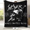Klassisches Slayer Heavy Metal Rockband Zeichen Flanelldecke, Ultraweiche Warme Plüschdecke für Zuhause Schlafzimmer Bett Sofa Camping Picknick