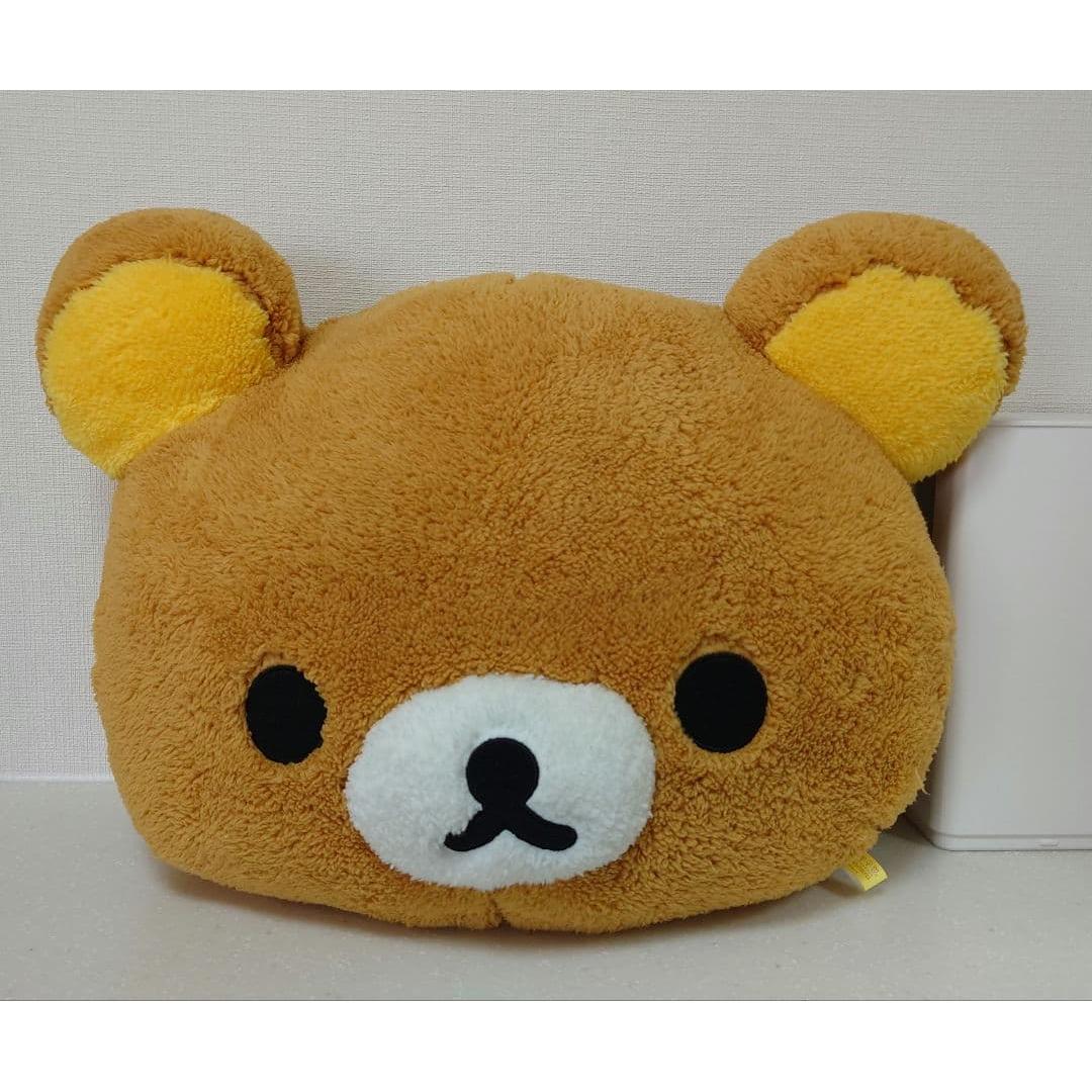 Rilakkuma Fluffy Round Face Plush Toy