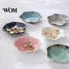 Ceramic Dipping Dish Soy Sauce Plate, Lotus Leaf Design, High-Temperature Fired Home Decorative Unique Texture Jewelry Holder, for Vinegar Snack Small