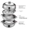 3-Layer Stainless Steel Steamer Hot Pot