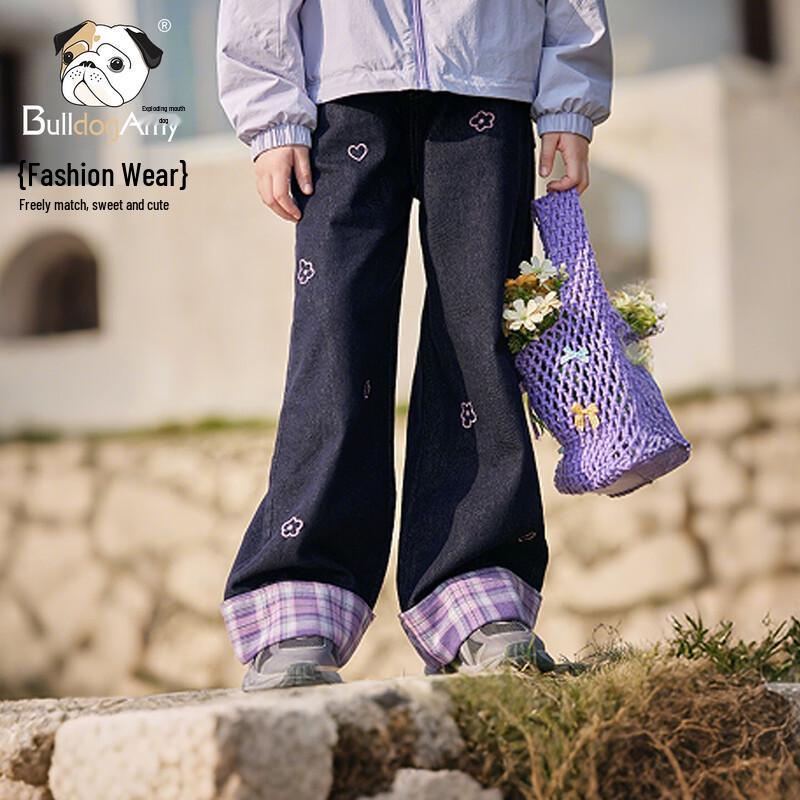 CHANZUIGOU Girls  School Style Straight Leg Jeans 160 cm