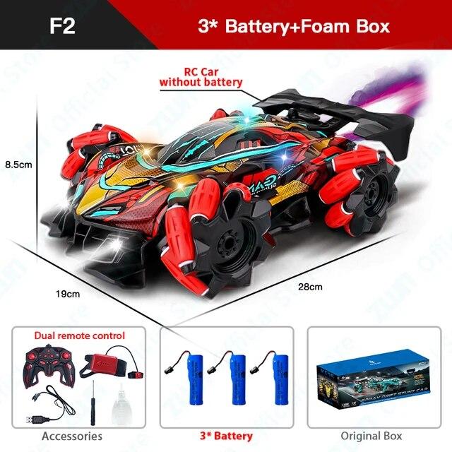 New RC Drift Car With Music Led Lights 2.4G Glove Gesture Radio Remote Control Spray Stunt Cars 4WD Electric Children Toys Gift