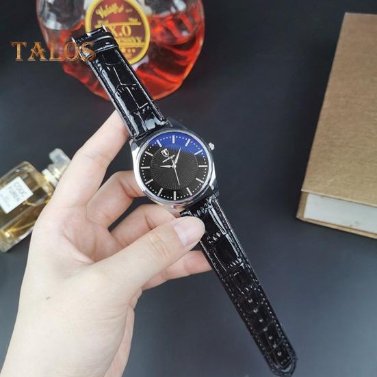 

Мужские кварцевые часы с круглым циферблатом из сплава, регулируемый ремешок из искусственной кожи без задержки, высокоточные наручные часы для проверки времени, деловые часы для поездок на работу