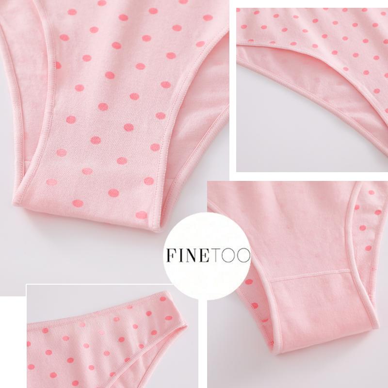 FINETOO 5Pcs/Set Seamless Cotton Cherry Lips Printing Panties Women Sexy Low Waist Cotton Crotch Spring Autumn Underwear Ladies Lingerie