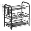 3-Tier Suction Cup Wall-Mounted Dish Drying Rack