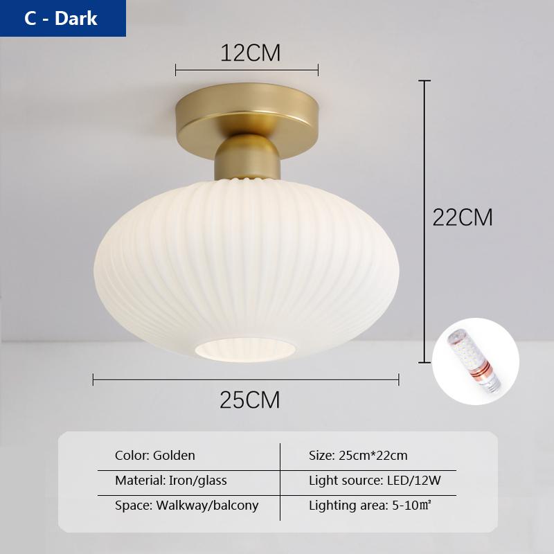 Lumină de tavan nordică lampă de sticlă balcon casă dressing lumină lux american simplu coridor intrare hol lumină de culoar