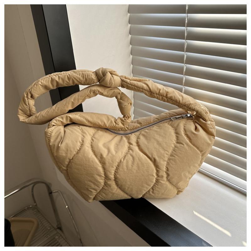 Fashion down bag early spring new Oxford cloth cotton clothes dumpling bag solid color shoulder bag messenger bag women