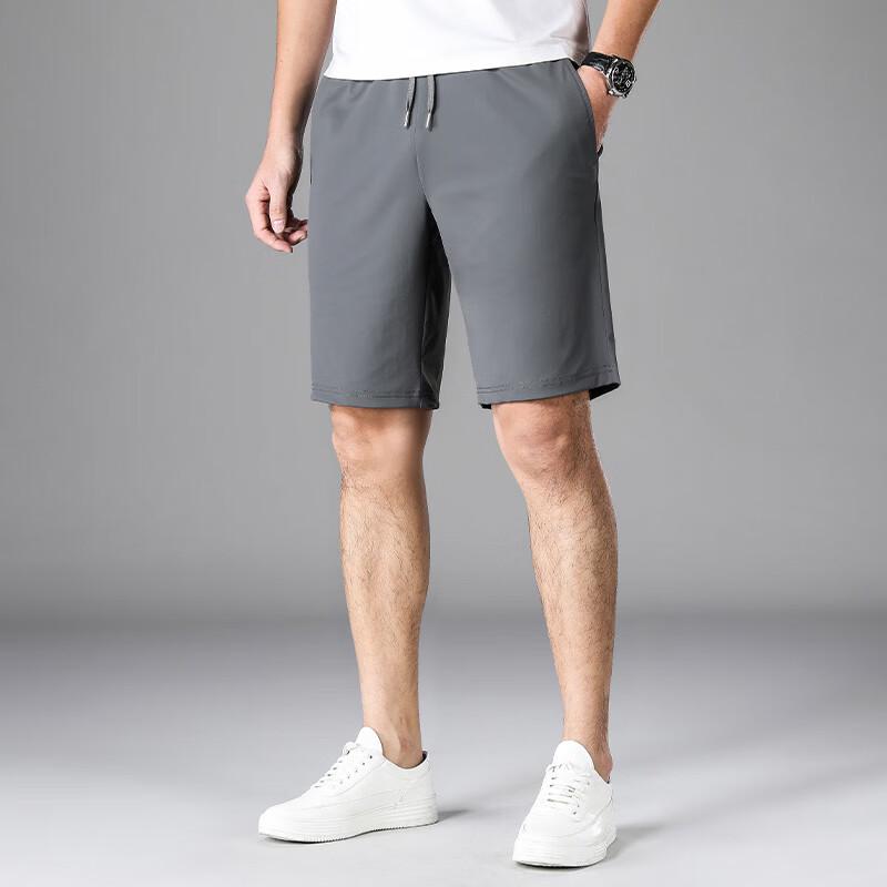 Hengyuanxiang Men's Ice Silk Casual Quick-Dry Shorts