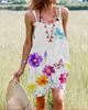 1116 European and American women's clothing ebay summer cotton and linen retro printing straps wide-leg women's jumpsuit