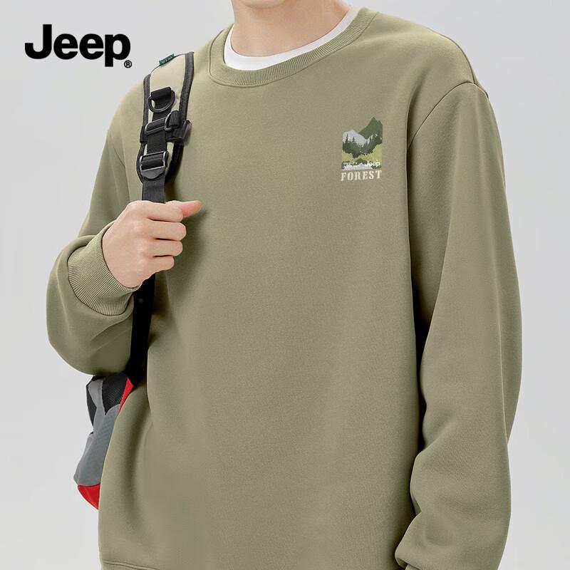 Jeep Men's Heavyweight Loose-Fit Crew Neck Sweatshirt