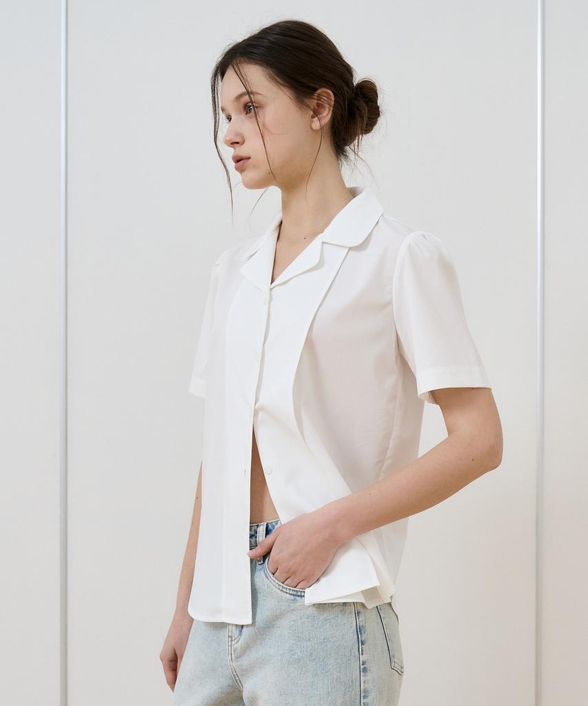 BIBYSEOB Layered Half Shirt White [T52]