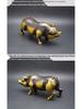 Luxurious Brass Zodiac Pig Figurine: Decorative Ornament for Living Room, Office, or Entrance