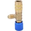 Refrigerant Charging Valve, Refrigerant Valve Brass Tank Adapter, 1/4" Thread Safety Adapter Flow Control Ball Valve for R22 R410 R134A R404
