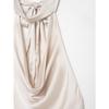 2025 Silk Satin Halter Neck Sleeveless Top with Draped Collar