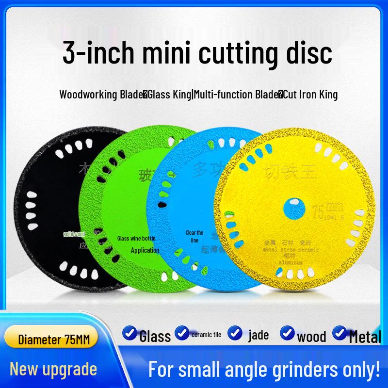 3-Inch Mini Angle Grinder Blade for Cutting Glass, Tile, Iron, and Wood