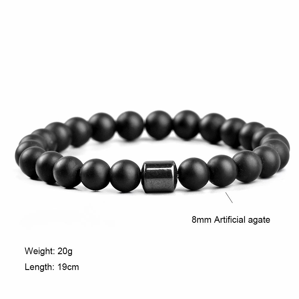 

19,5 см Черный камень Тигровый глаз Браслет из бисера Каменный браслет из бисера 6245I