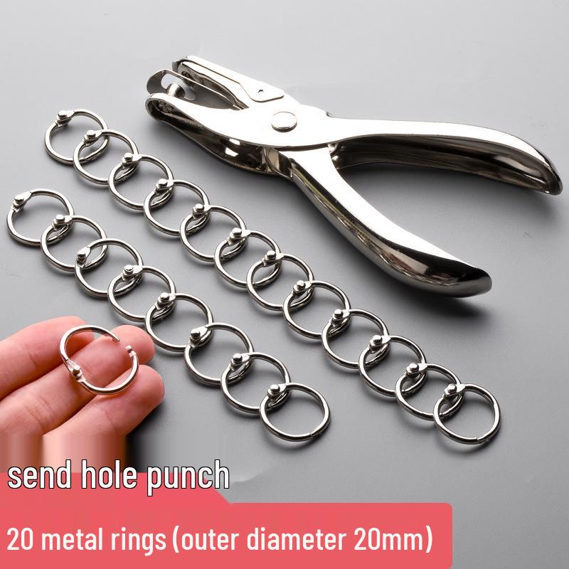 100 Loose Leaf Binder Rings and Hole Puncher Binding Tool Set