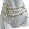 Elegant Tassel Floral Pearl Layered Waist Chain Multilayer Body Chain Decorative Belly Decor for Fashion Forward Women