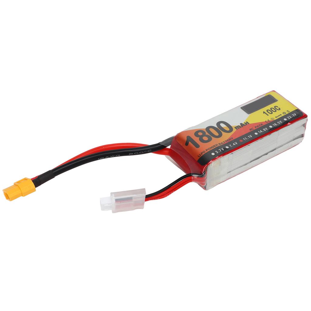 1800mAh RC Lipo Battery Pack Portable High Capacity with XT60 Plug Cell Lipo Battery 11.1V