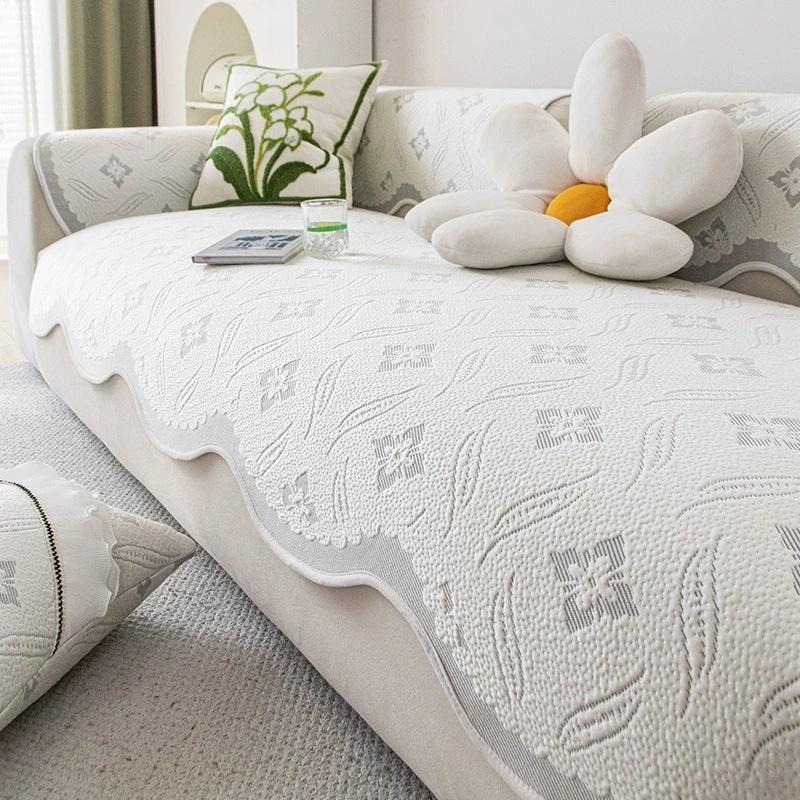 Cool Ice Silk Sofa Cushion Summer Mat Cool Cushion New One-Piece Fixed Non-Slip Special-Shaped Sofa Cover