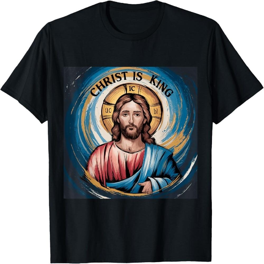 

Christ is King King T-Shirt, Unisex-Adults, Unisex-Kids, Black, Small, Short Sleeve, T-Shirt XXXXXL
