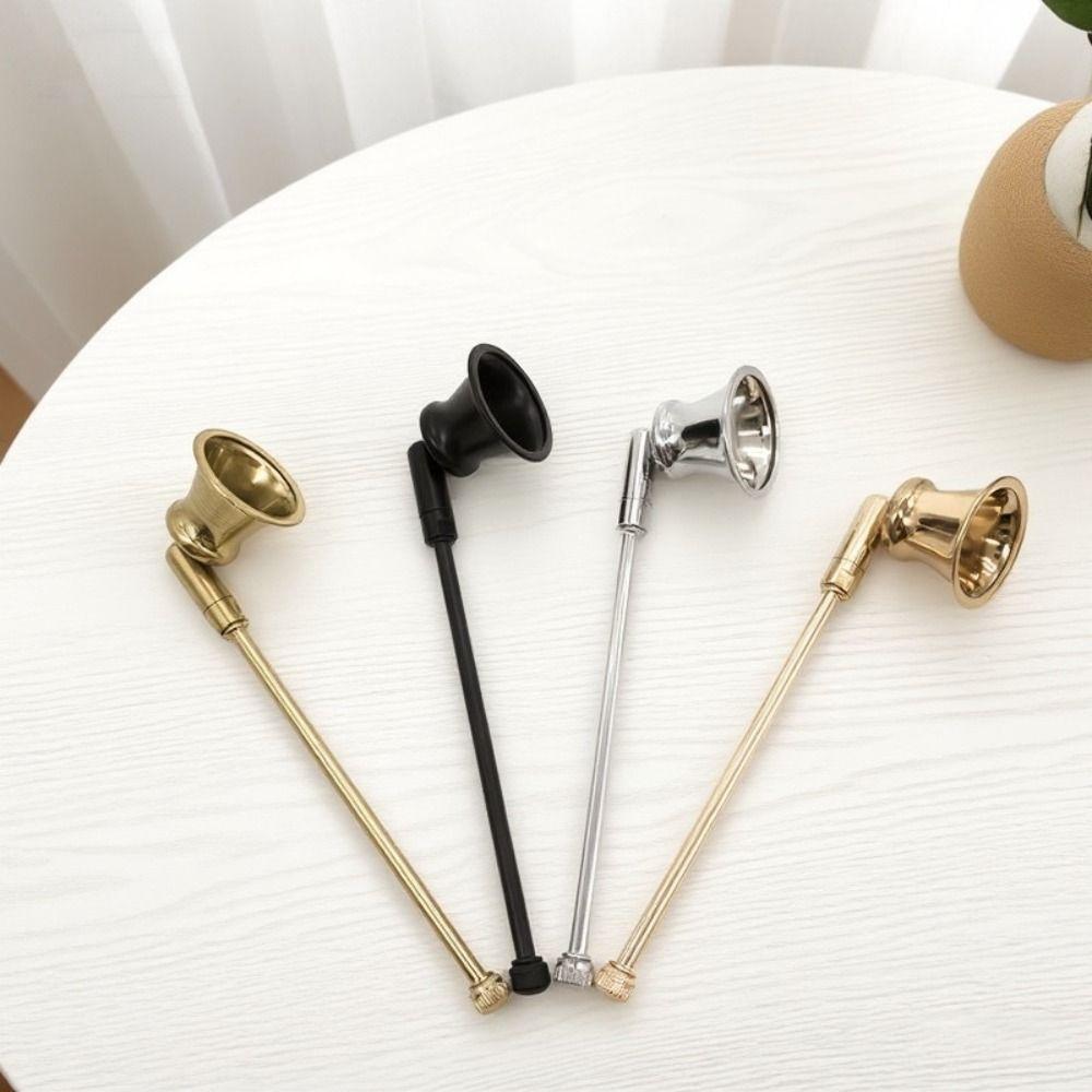 Multi-colored Metal Candle Snuffer Adjustable Long Handle Candle Extinguisher Vintage Safe Extinguishing Wick Flame Cover