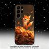 Cute Fox Animal Phone Case For Samsung S25,S24,S23,S22,S21,S20,S10,Ultra,Plus,Lite,FE,Soft Silicone Black Cover