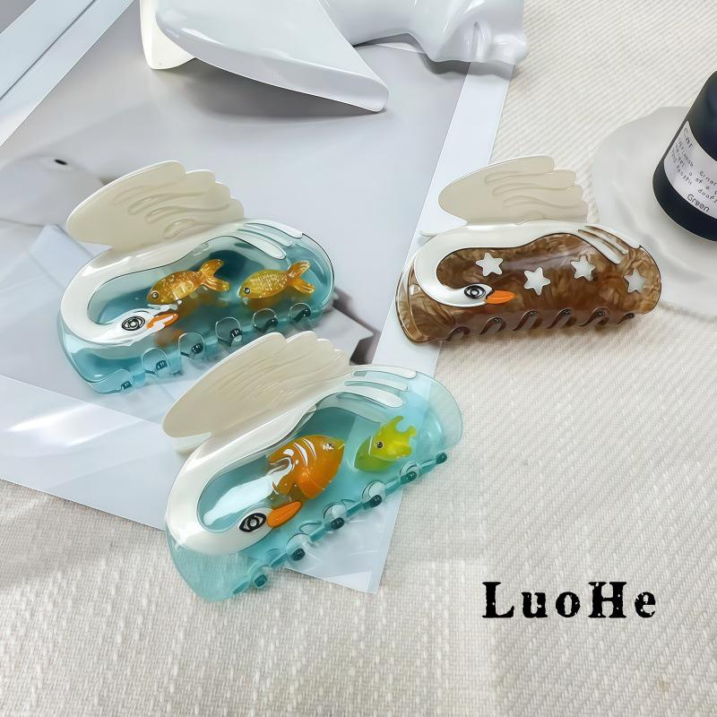 Cute Cartoon Swan Acetate Hair Claw Clip Women's Elegant Hair Accessory