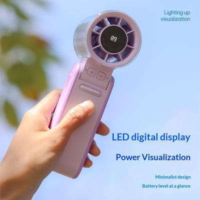 Portable High Speed Turbo Fan Foldable Mini Handheld 3600mAh Rechargeable 100 Wind Speeds Digital Display for Camping Hiking