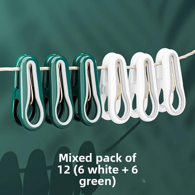 

12Pcs/set Small clip, plastic clothes clip, multi-functional clothes drying socks clip, photo clip, clothes household strong windproof clip різнокольоровий
