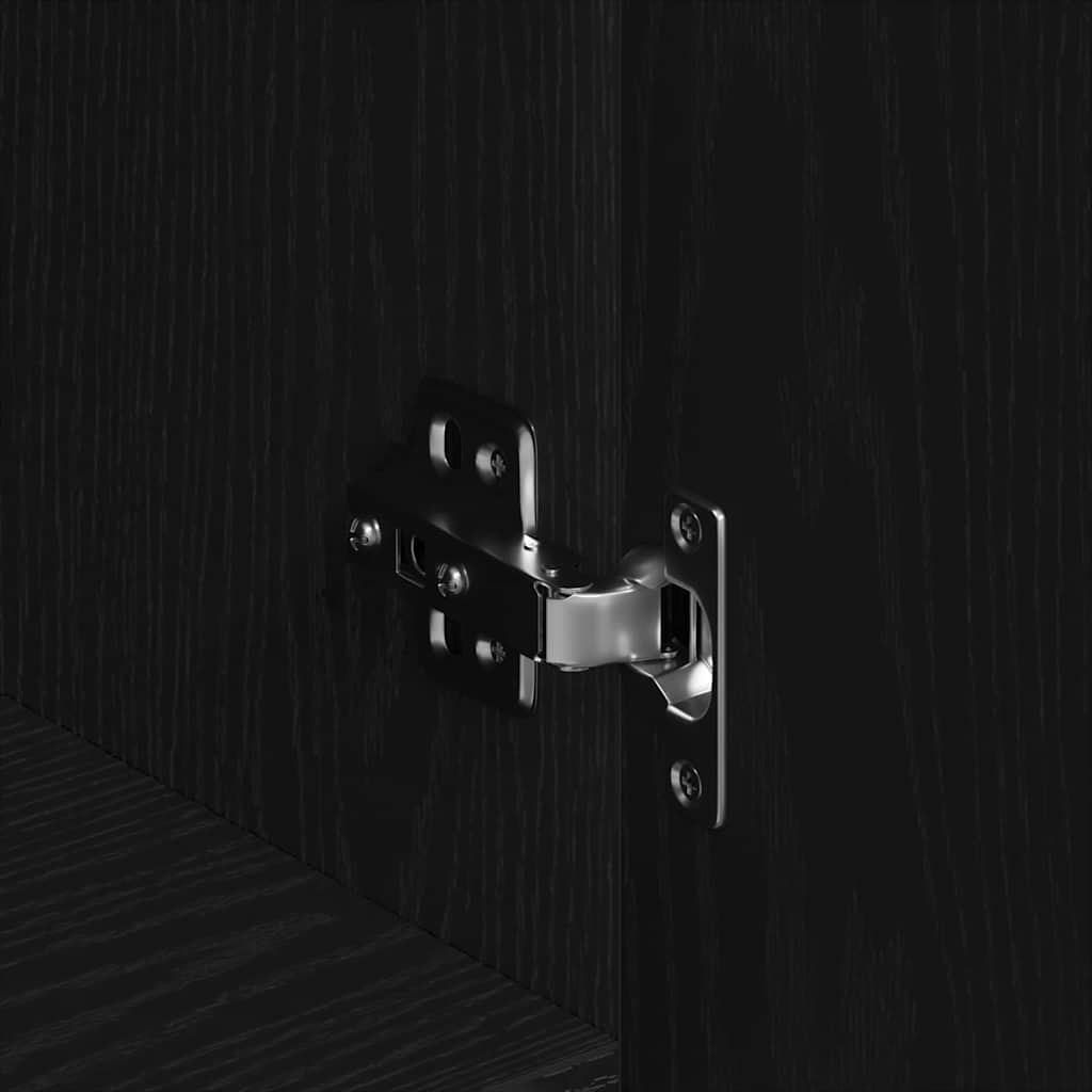 Highboard Black Oak Look 70 x 31 x 115 cm Engineered Wood