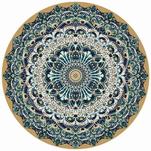 Persian Style Living Room Decoration Carpet Retro Round Rugs for Bedroom Home Chair Floor Mat Large Area Non-slip Washable Rug