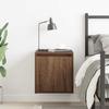 Wall Mounted Nightstand Brown Oak Effect 38 X 34 X 40 Cm
