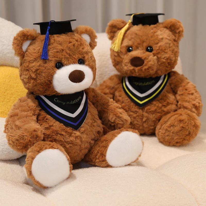 Cute Graduation Teddy Bear with Doctor's Hat - Commemorative Gift for Students