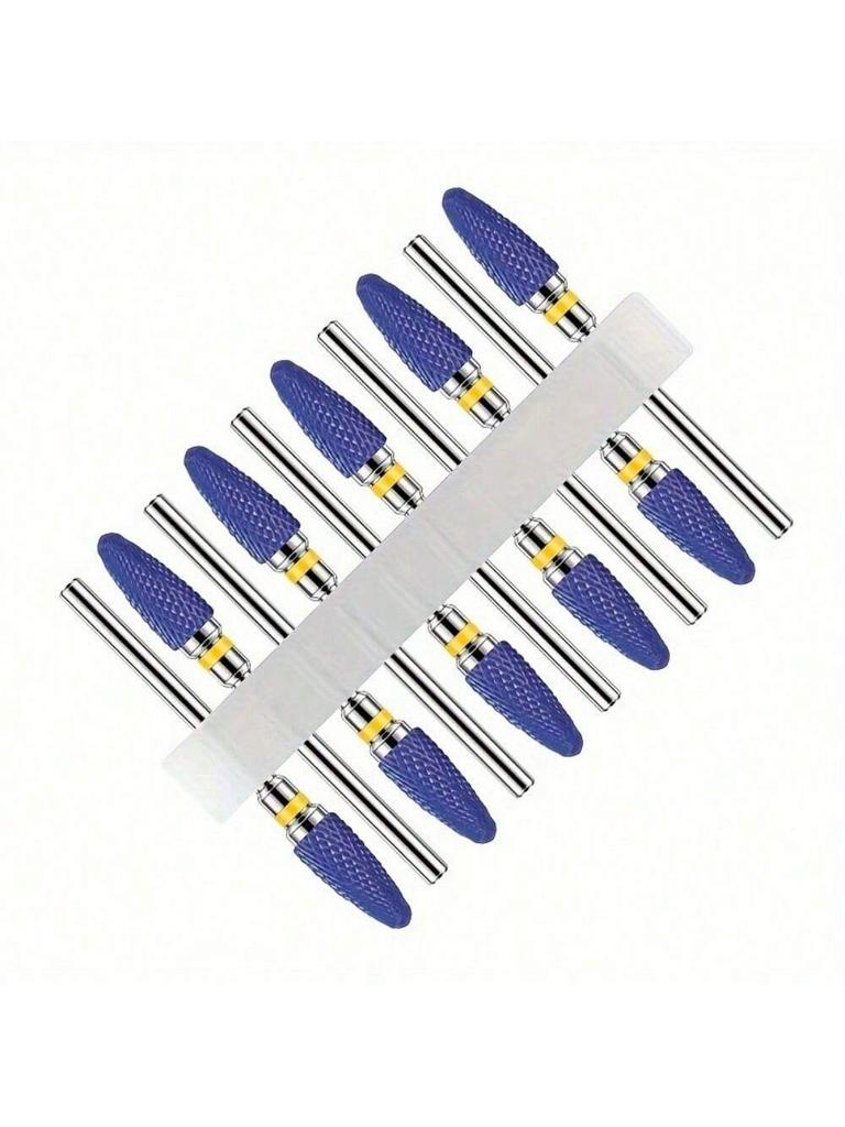 10pc/Set Ceramic Milling Cutter Nail Drill Bits Burr Gel Polish Remove Tools Cuticle Electric Manicure Files Kit Accessories
