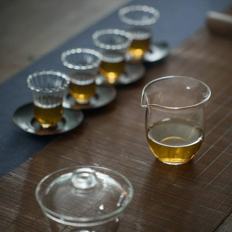 Japanese Style Kungfu Transparent Glass TeaCup Heat-resistant Tea Pitchers Household Tea Sea Teapot Decorative Teaware Supplies